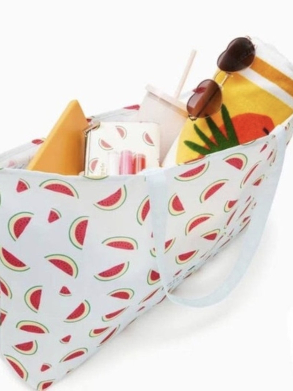 kate spade White Tote with Pink Watermelon Print NTW